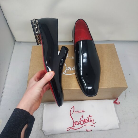 Christian Louboutin Dandy Atlas Dress Shoes Black Patent Leather Size 10 New Christian Louboutin Dandy Atlas W Patent-Leather Loafers  main image 4